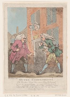 Outré Compliments, August 18, 1786., August 18, 1786. Creator: Thomas Rowlandson.