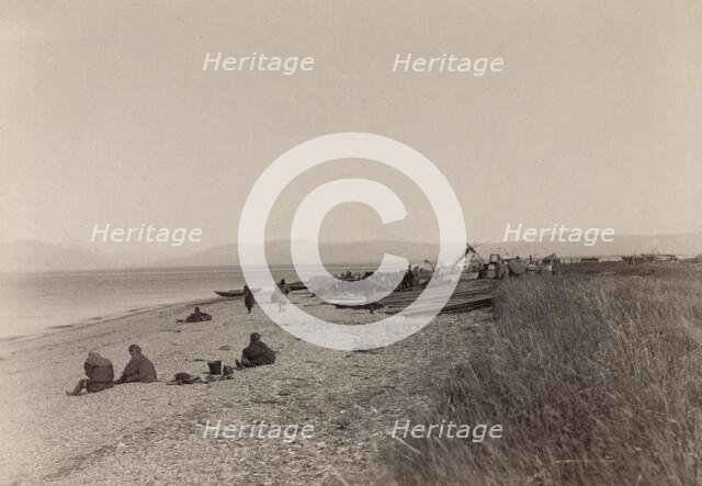 The First Day of Unloading Construction Material at Cape Aleksandr, 1889. Creator: Unknown.