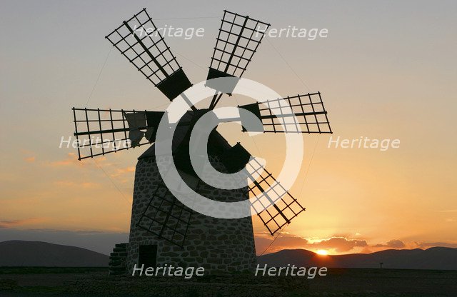 Windmill near Tefia, Fuerteventura, Canary Islands.