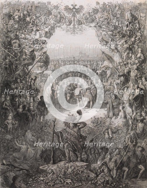 The Members of the Albrecht Durer Society for the Election Year 1843-1844 (Der Albrecht Du..., 1843. Creator: Eugen Napoleon Neureuther.