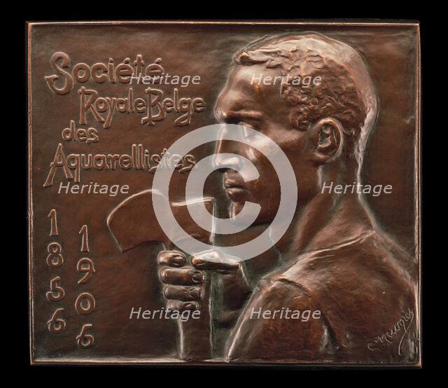 Société Royale Belge des Aquarellistes 1856-1906, model 1904, cast probably 1906. Creator: Constantin Emile Meunier.