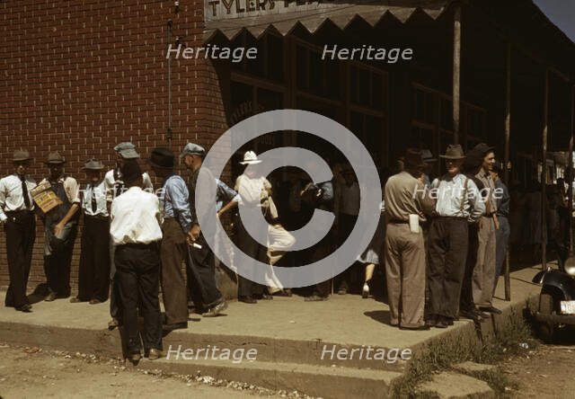 Farmers and townspeople in center of town on Court Day, Campton, Ky., 1940. Creator: Marion Post Wolcott.