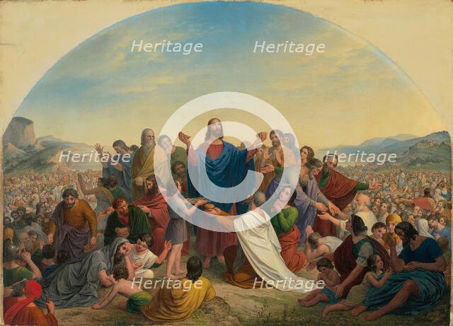 The Feeding of the Five Thousand, 1841. Creator: Schnorr von Carolsfeld, Ludwig Ferdinand (1788-1853).