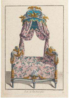 Lit à la Turque , ca 1788. Creator: La Mésangère, Pierre de (1761-1831).