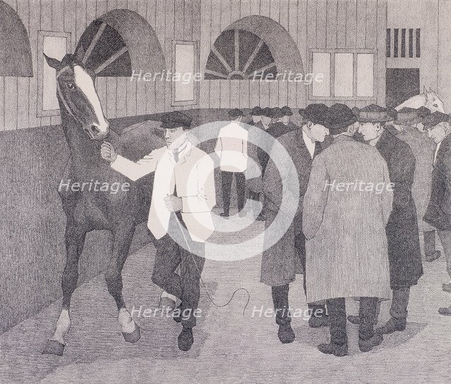 Horse dealers at the Barbican, London, c1918. Artist: Anon