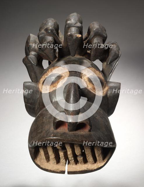 Helmet Mask, early 1900s. Creator: Unknown.