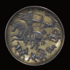 Sassanian dish showing King Ardashir III hunting. Artist: Unknown