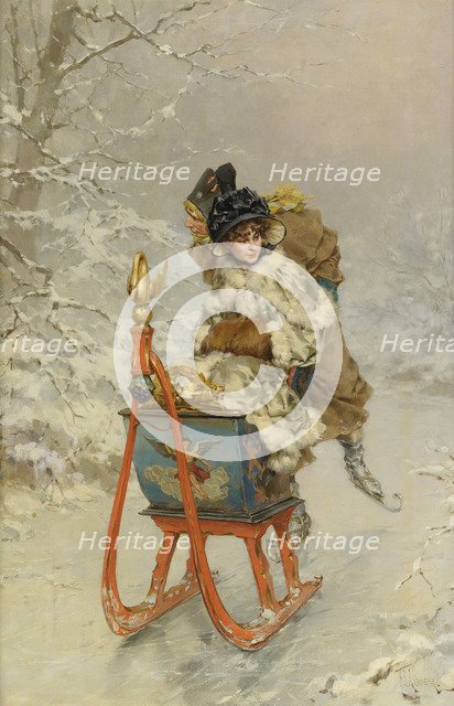 The Sleigh Ride. Artist: Kaemmerer, Frederik Hendrik (1839-1902)