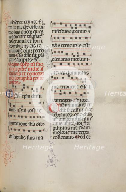 Missale: Fol. 180: Music for various ordinary prayers, 1469. Creator: Bartolommeo Caporali (Italian, c. 1420-1503).