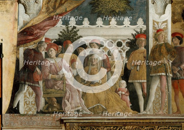 Court of Gonzaga (Fresco in the Camera degli Sposi in the Palazzo Ducale in Mantua), 1474. Artist: Mantegna, Andrea (1431-1506)