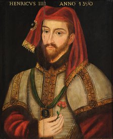 Portrait of King Henry IV of England (1367-1413) with a rose. Creator: Scrots (Scrotes), William (Guillim), (after)  .