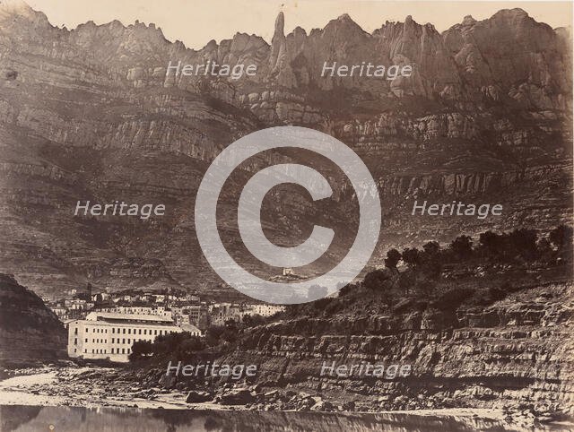 Monserrat, Vista general de la montaña desde Monistrol, 1860. Creator: Charles Clifford.