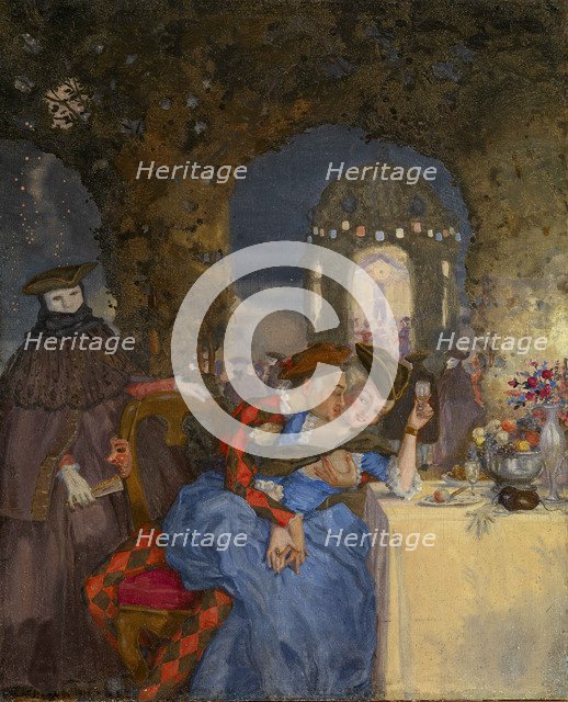 Rendezvous, c. 1918. Artist: Somov, Konstantin Andreyevich (1869-1939)