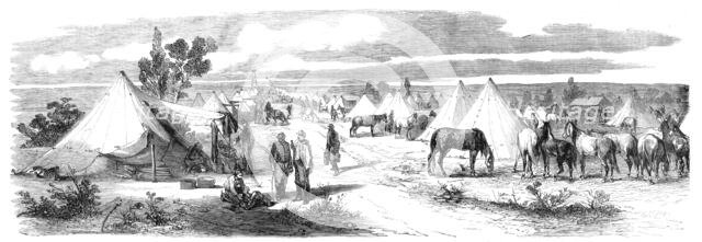 Cavalry quarters at the camp of Chalons - from a drawing by M. Beaucé, 1860. Creator: Unknown.