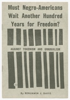 'Must Negro-Americans Wait Another Hundred Years for Freedom?: Against Tokenism...', 1963. Creator: Unknown.