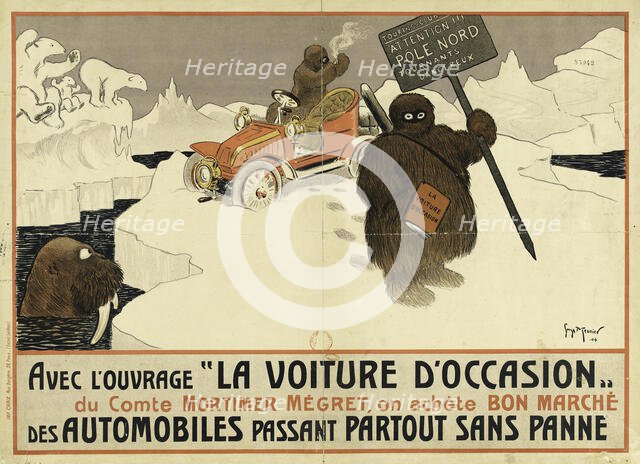 Avec l'ouvrage "La voiture d'occasion" du comte Mortimer Mégret, on achète bon marché des..., 1904. Creator: Meunier, Henri Georges (1873-1922).