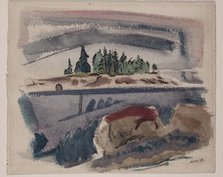 From Deer Isle, Maine Looking Outward, 1923. Creator: John Marin.