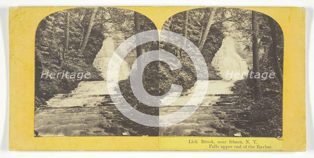 Lick Brook, near Ithaca, N.Y. Falls upper end of the Ravine, 1860/65. Creator: J. C. Burritt.