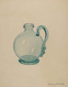 Blue Glass Egg Cup, c. 1940. Creator: Paul Ward.