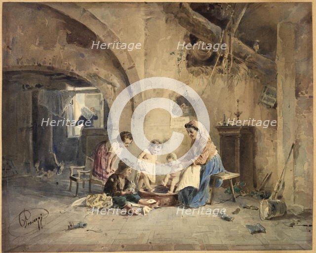 The Bath, 19th century. Creator: Cesare Provaggi.