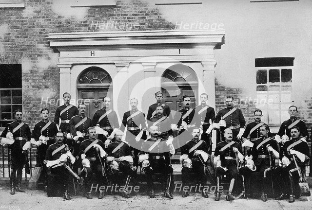 The officers of the 1st Royal Dragoons, Island Bridge Barracks, Dublin, Ireland, 1896.Artist: J Robinson & Son