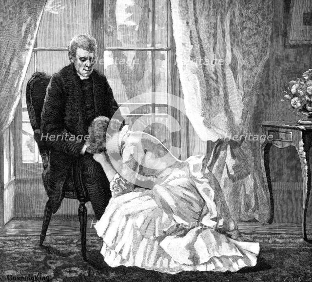 "Don't speak to me like that, guardian, I am not worthy of it," cried the unhappy Sophy..., 1883. Creator: R. Taylor.