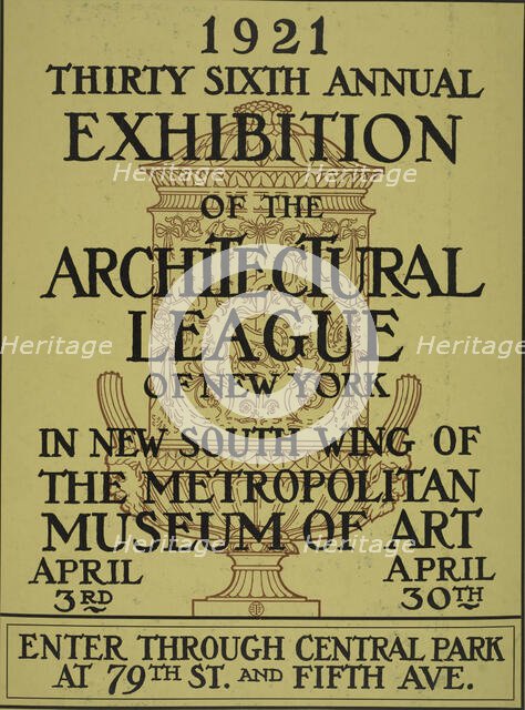 1921 thirty sixth annual exhibition of the architectural league of New York, c1921. Creator: Unknown.