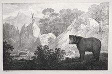 Mountainous Landscape with Bear in the Foreground. Creator: Maximilian Josef Wagenbauer (German, 1774-1829).