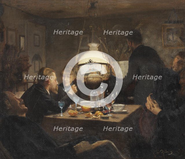 Company in evening lighting, 1886. Creator: Laurits Andersen Ring.