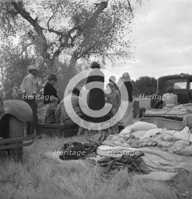 Squatters along highway near Bakersfield, California, 1935. Creator: Dorothea Lange.