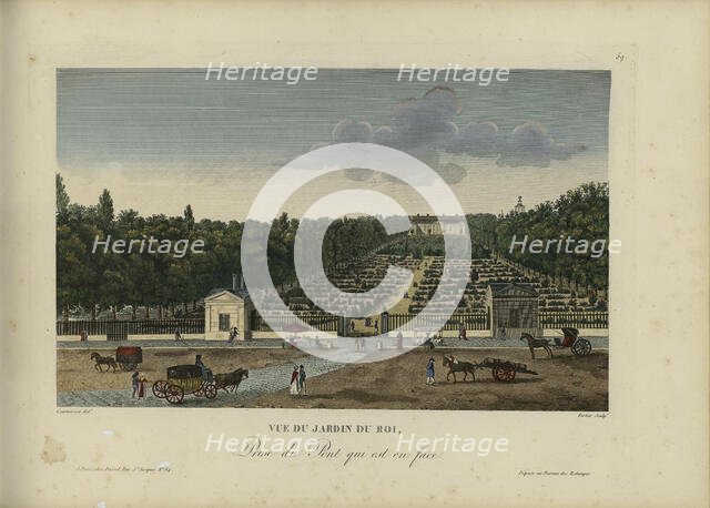 Vue du Jardin du roi, prise du pont qui est en face, 1817-1824. Creator: Courvoisier-Voisin, Henri (1757-1830).