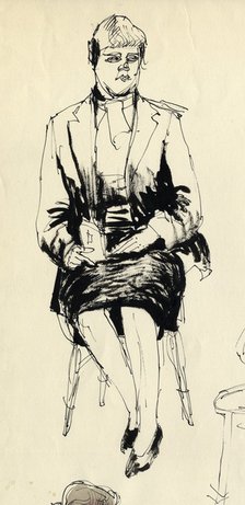Seated woman, 1953. Creator: Shirley Markham.
