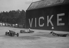 Bugatti Special 5 racing at a BARC meeting, Brooklands, 1933. Artist: Bill Brunell.