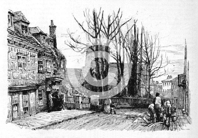 'Quarry Street, with St. Mary's', 1886. Artist: John Fulleylove.