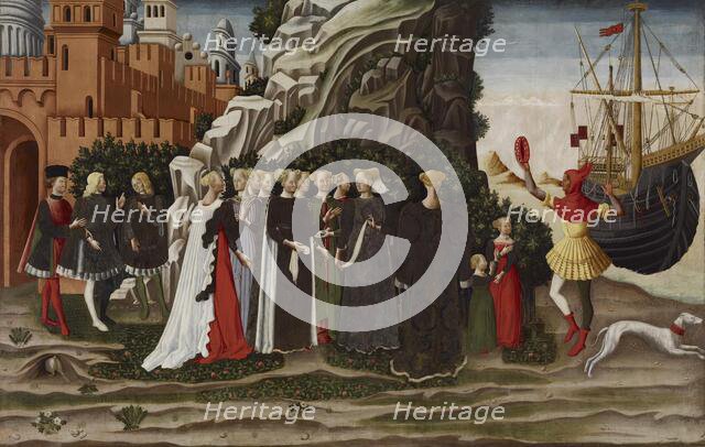 The Departure of Helen and her Entourage for Cythera, c1468. Creator: Dario di Giovanni.