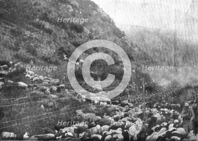 'Le repli des troupes Francaises vers Salonique; --Passage du defile de Demir-Kapou..., 1916. Creator: Unknown.