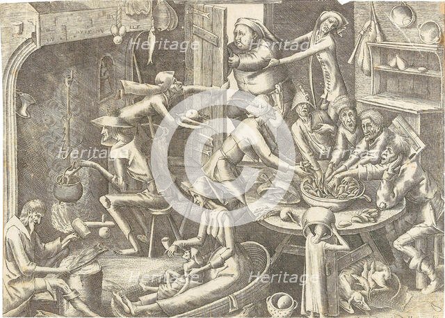 The Poor Kitchen (After Pieter Brueghel I), ca 1563. Creator: Liefrinck, Hans, the Elder (1518-1573).