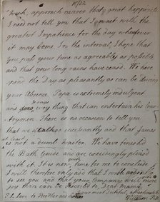 Letter from William Pitt, 1772. Creator: William Pitt the Younger.