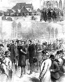 Removal of the remains of William Harvey at Hempstead Church, Essex, 1883. Creator: Unknown.