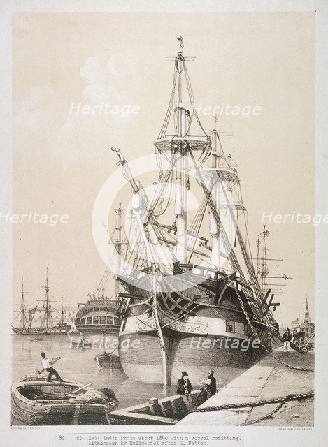 Ship in the East India Docks, London, c1840. Artist: Anon