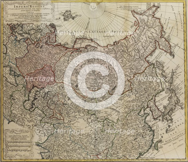 Map of Russia (From: Imperii Russici et Tartariae universae tam majoris et Asiaticae quam minoris et Artist: Hase, Johann Matthias (1684-1742)
