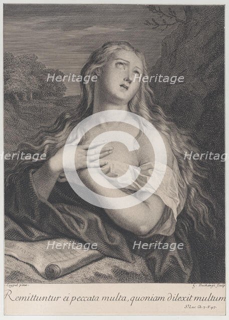 The penitent Mary Magdalene in the wilderness, 1682-1757. Creator: Gaspard Duchange.