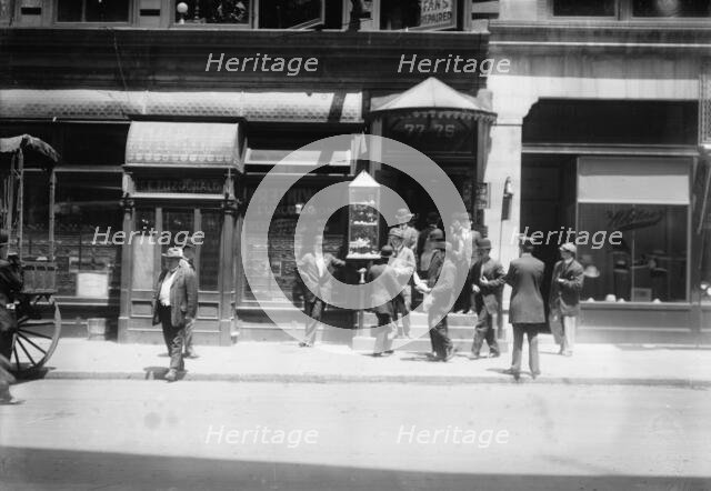 Striking waiters at headquarters, 1912. Creator: Bain News Service.