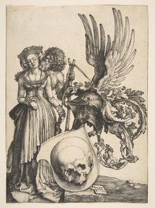 Coat of Arms with a Skull, 1503. Creator: Albrecht Durer.