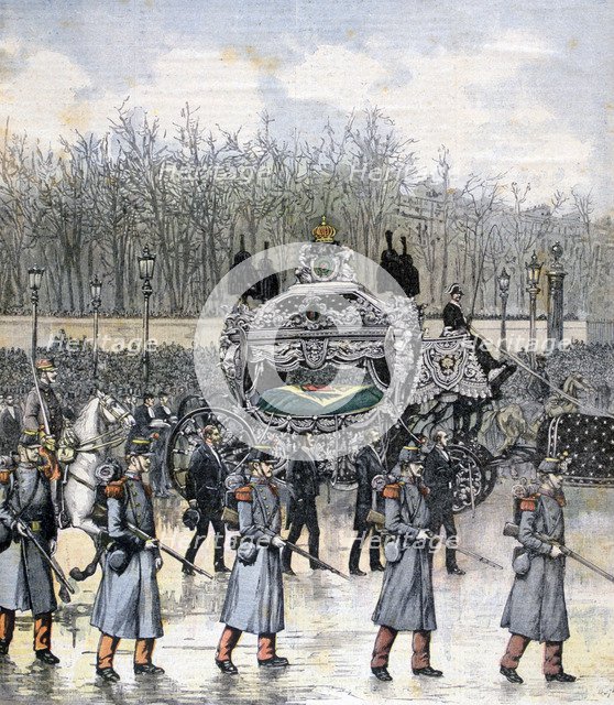 Funeral of the emperor of Brazil, 1891. Artist: Henri Meyer