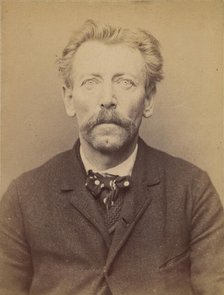 Bourlard. Joseph, Anselme. 45 ou 46 ans, né à Biemme (Belgique). Piqueur de grès. Anarchis..., 1894. Creator: Alphonse Bertillon.