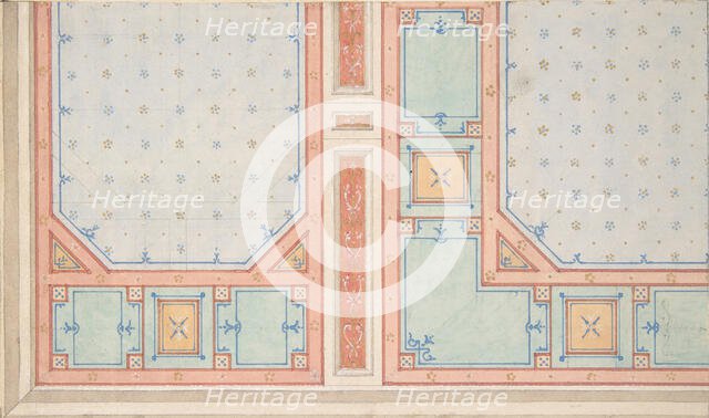 Design for a ceiling, second half 19th century. Creators: Jules-Edmond-Charles Lachaise, Eugène-Pierre Gourdet.