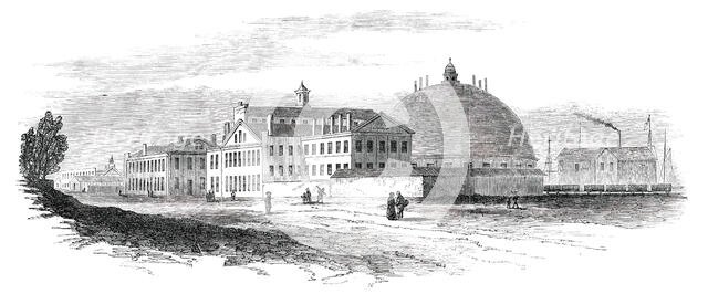 Great Central Railway Depot, Detroit, Michigan, U.S., 1850. Creator: Unknown.