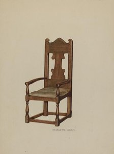 Pa. German Arm Chair, c. 1938. Creator: Charlotte Angus.