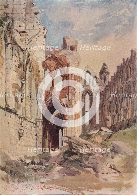 'Interior of Whitby Abbey', c1915. Artist: William Callow.